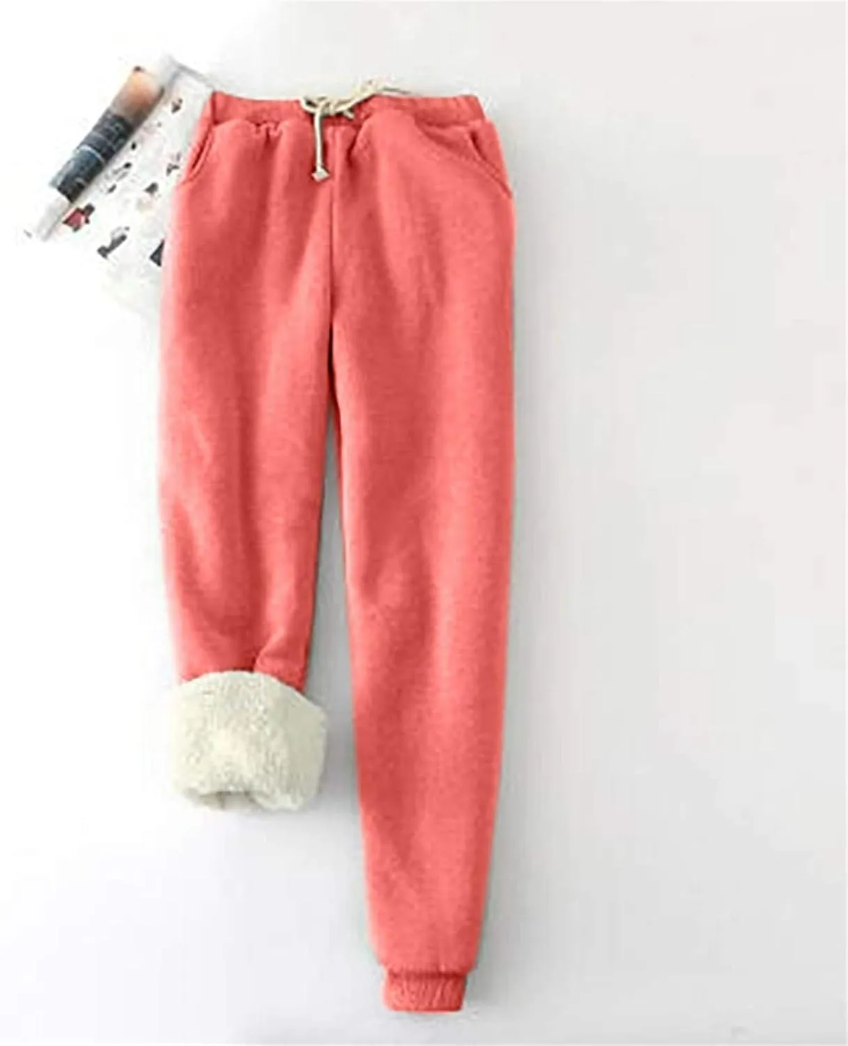 sdbrld Womens Sweatpants Fleece Sherpa Lined Joggers Thermal Leggings Womens Winter Warm Athletic Active Pants with Pockets