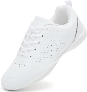 SECHRITE Girls White Cheerleading Cheer Shoes Womens Dance Sneakers Athletic Training Tennis Breathable Competition Walking Shoes