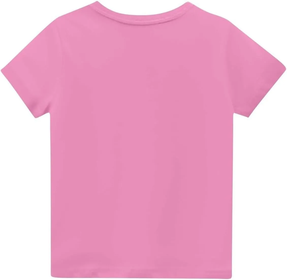 sfdgfhyf Girls Short Sets Sleeve T Shirts A Casual Solid ColorKids Crewneck T-Shirts Summer Tops Basic Tees