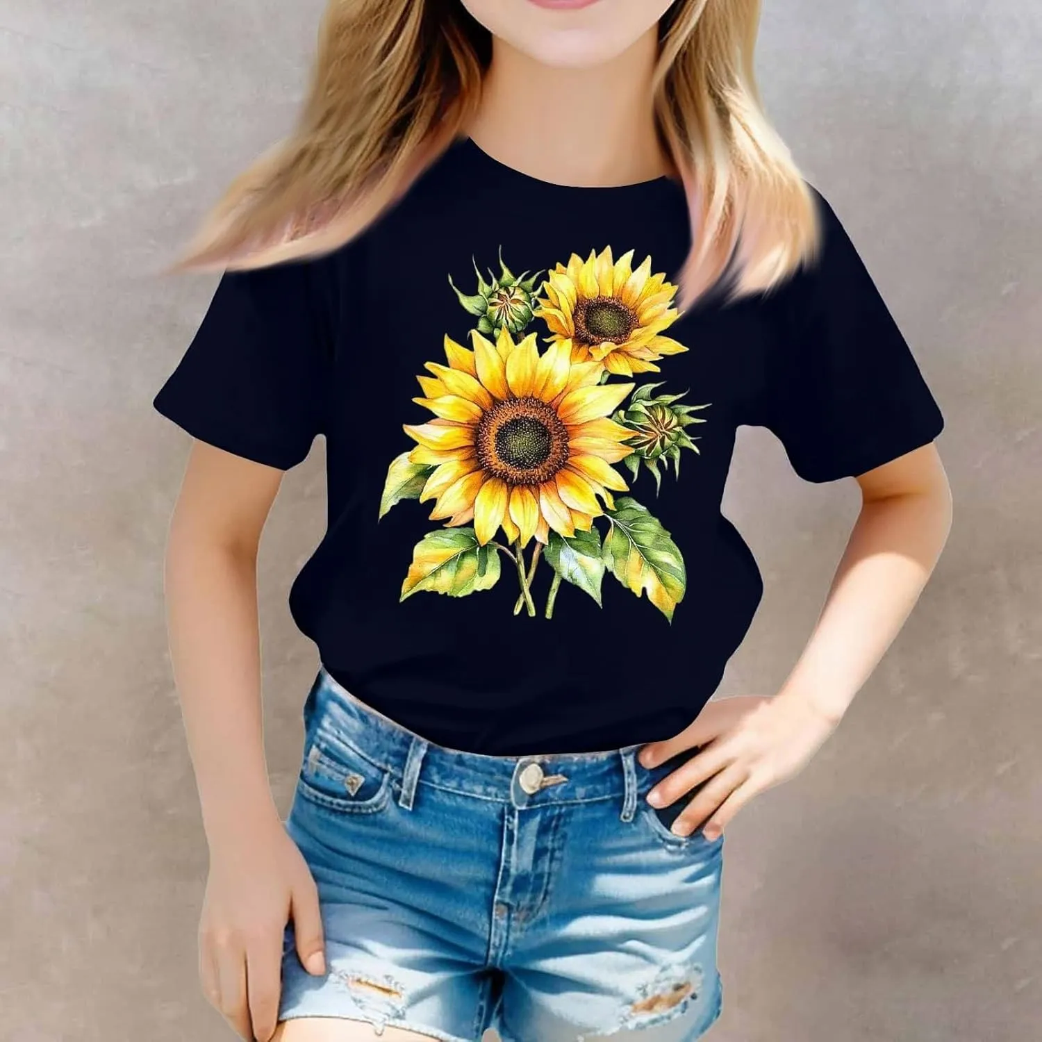 sfdgfhyf Girls Short Sets Sleeve T Shirts A Casual Solid ColorKids Crewneck T-Shirts Summer Tops Toddler Girl