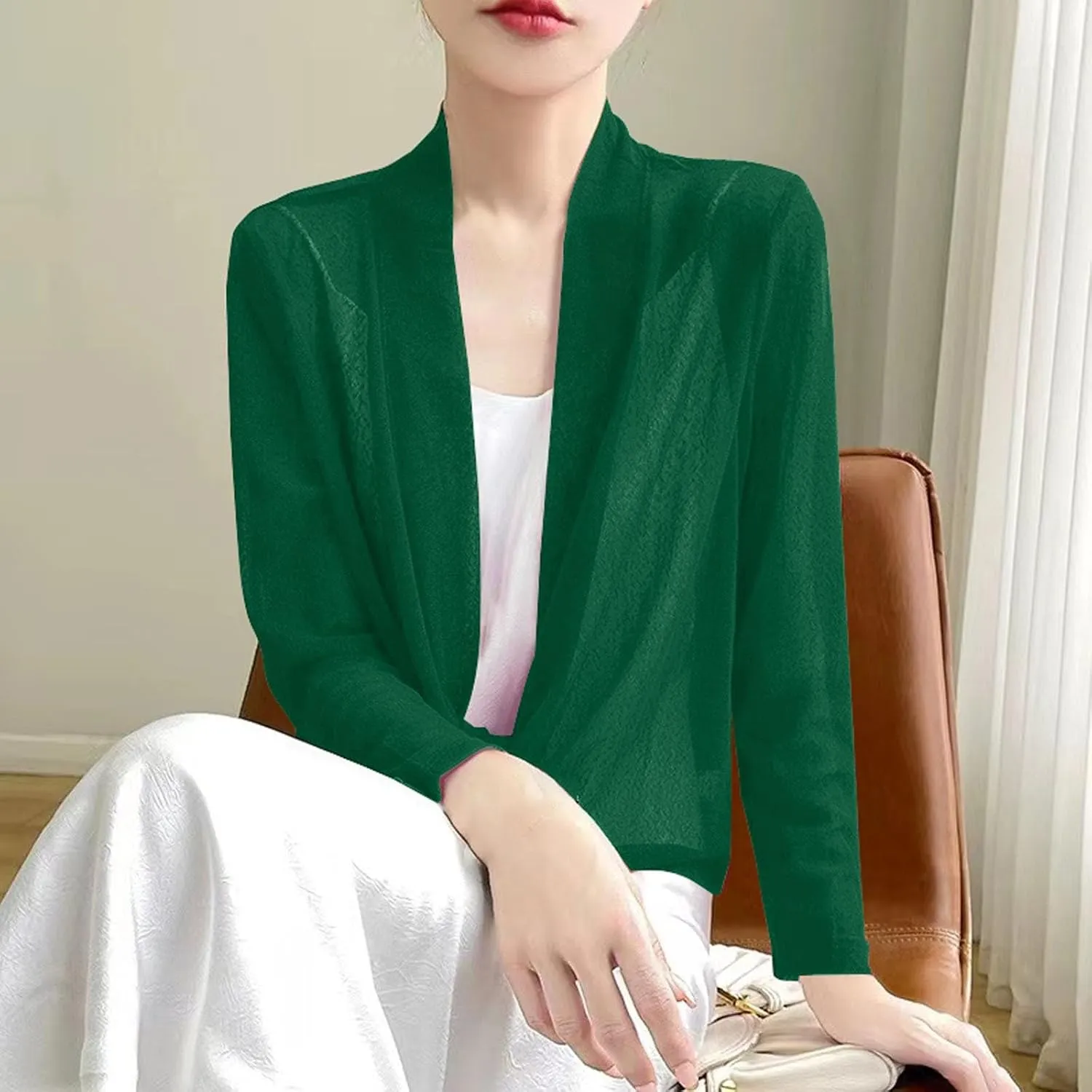 SHAOBGE Womens Winter Coats Women's Long Sleeve Ice Silk Knit Skirt V Neck Cardigan Womens Cardigan