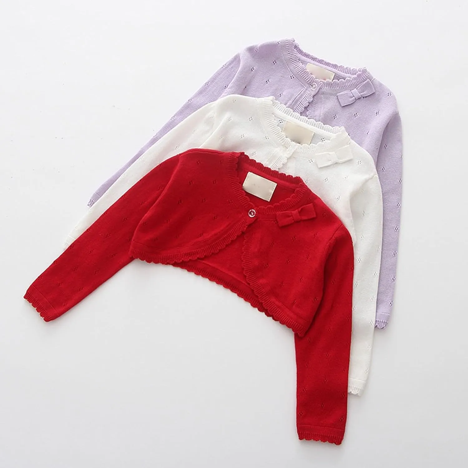 Short Cardigans for Girls Kids Long Sleeve One Buttons Solid Open Front Sweater Coats Jacket Clothes Teen Casual Tops
