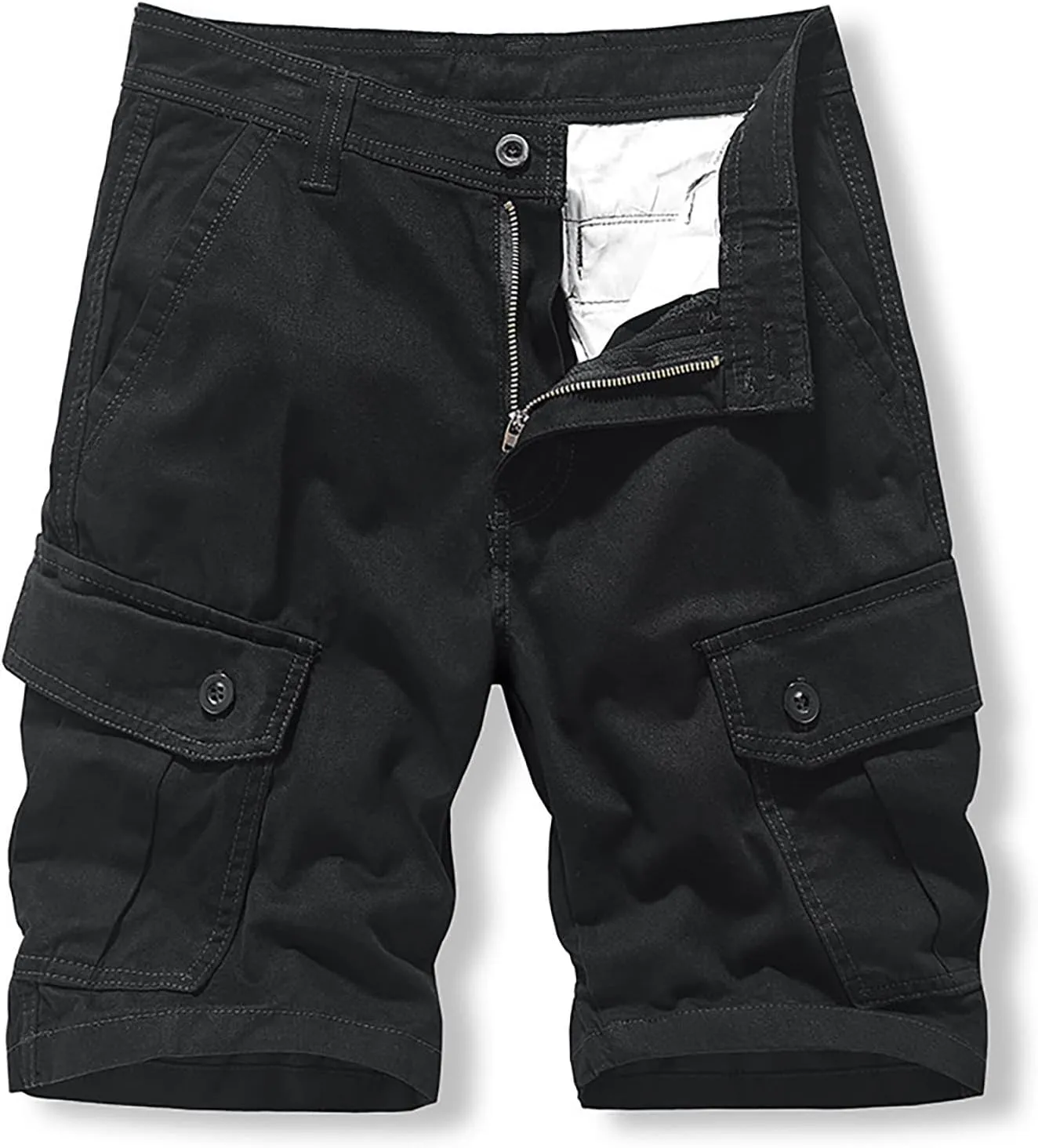 Shorts Men Athletic Men's 5 Inch Inseam Open Flat Elastic Waist Cargo Shorts Relaxed fit Hiking Shorts Work Shorts