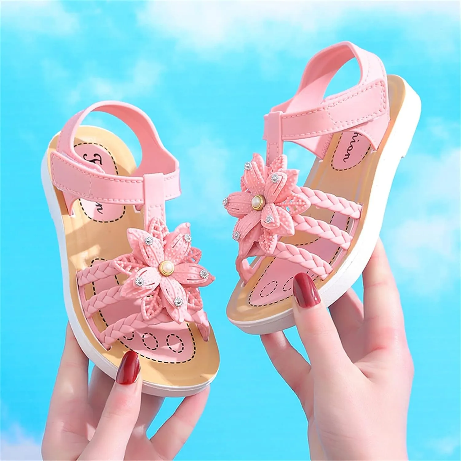 Slides Kids Girls Children Sandals Soft Flat Shoes Fashion Comfortable Bow Soft Bottom Lightweight Baby Princess
