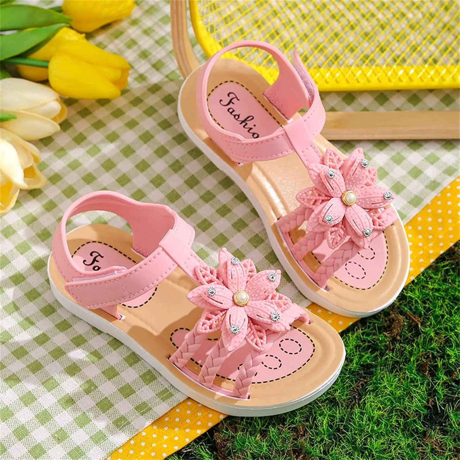 Slides Kids Girls Children Sandals Soft Flat Shoes Fashion Comfortable Bow Soft Bottom Lightweight Baby Princess