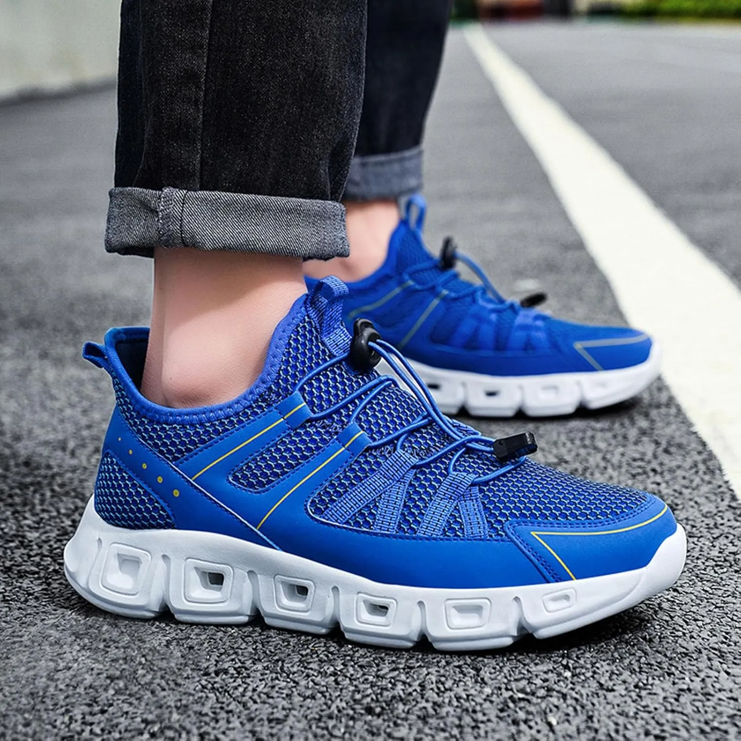 Slip on Walking Shoes for Men Comfort Memory Foam Breathable Mesh Fashion Sneakers Non Slip Travel Jogging Training Gym Shoes Wide Width