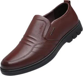 Slip on Walking Shoes for Men Comfortable PU Leather Loafers Memory Foam Breathable Mesh Fashion Sneakers Non Slip Indoor Outdoor Sports Work Shoes for Men