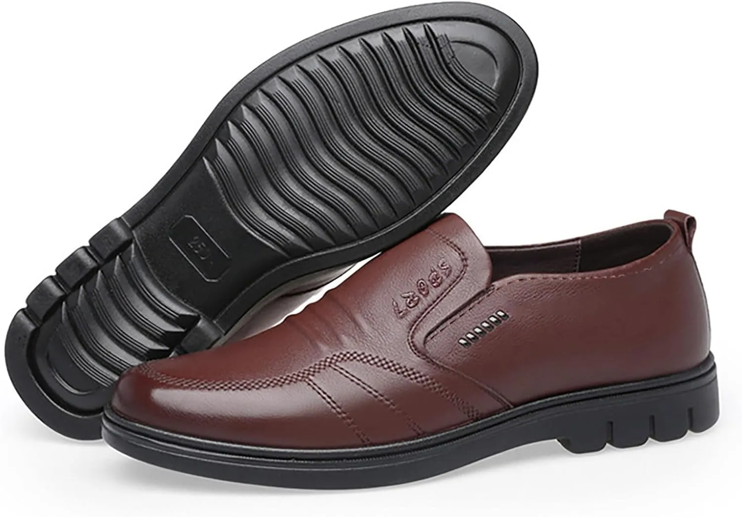 Slip on Walking Shoes for Men Comfortable PU Leather Loafers Memory Foam Breathable Mesh Fashion Sneakers Non Slip Indoor Outdoor Sports Work Shoes for Men