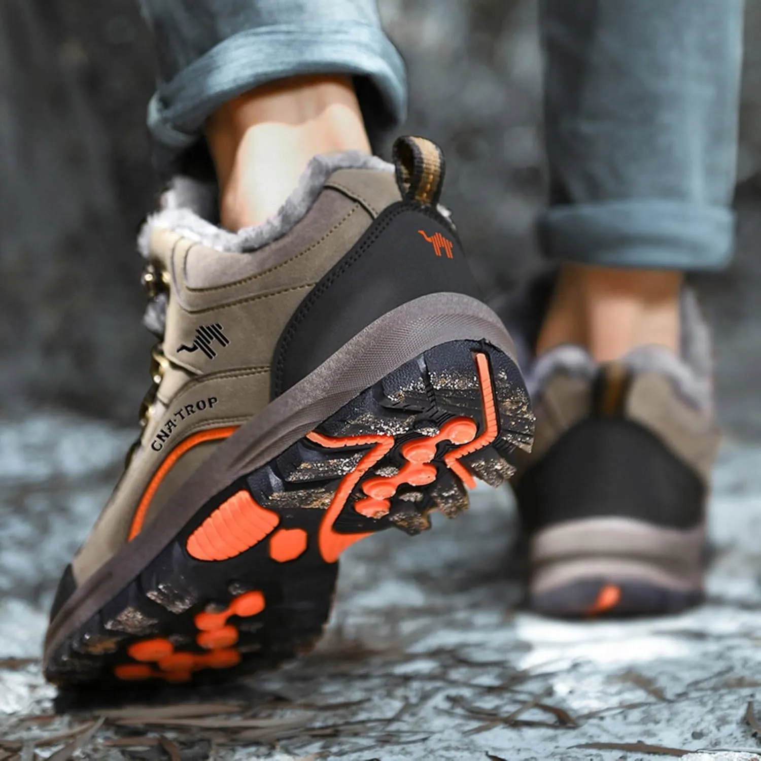 Slip on Walking Shoes for Men Comfortable Winter Warm Faux Furry Lined Snow Boots PU Leather Memory Foam Breathable Mesh Fashion Sneakers Non Slip Indoor Outdoor Athletic Running Shoes