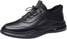 Slip on Walking Shoes Men Casual Dressy PU Leather Memory Foam Breathable Lightweight Fashion Sneakers Non Slip Travel Jogging Workout Tennis Shoes Wide Width