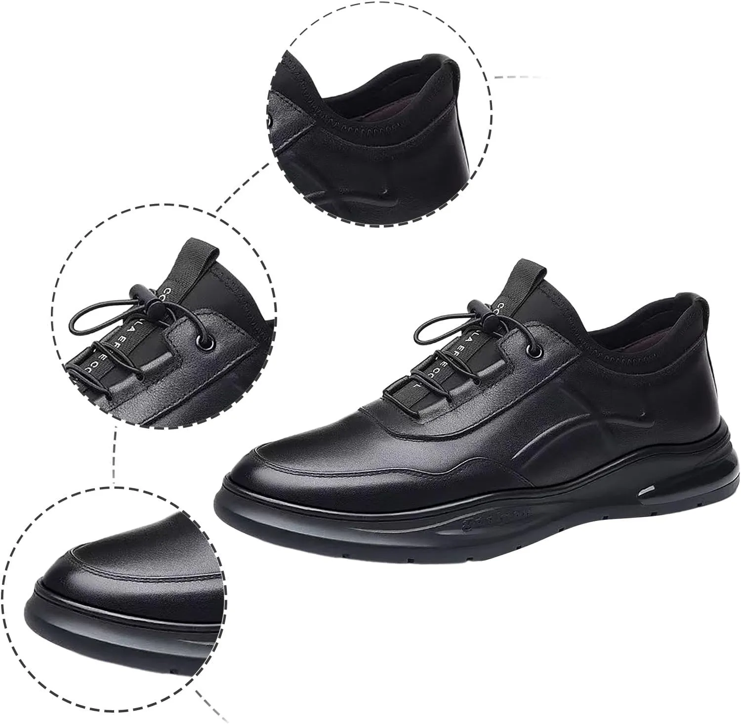 Slip on Walking Shoes Men Casual Dressy PU Leather Memory Foam Breathable Lightweight Fashion Sneakers Non Slip Travel Jogging Workout Tennis Shoes Wide Width
