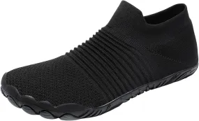 Slip on Walking Shoes Men Comfy Knitted Memory Foam Breathable Mesh Fashion Sneakers Non Slip Travel Jogging Training Gym Shoes Wide Width