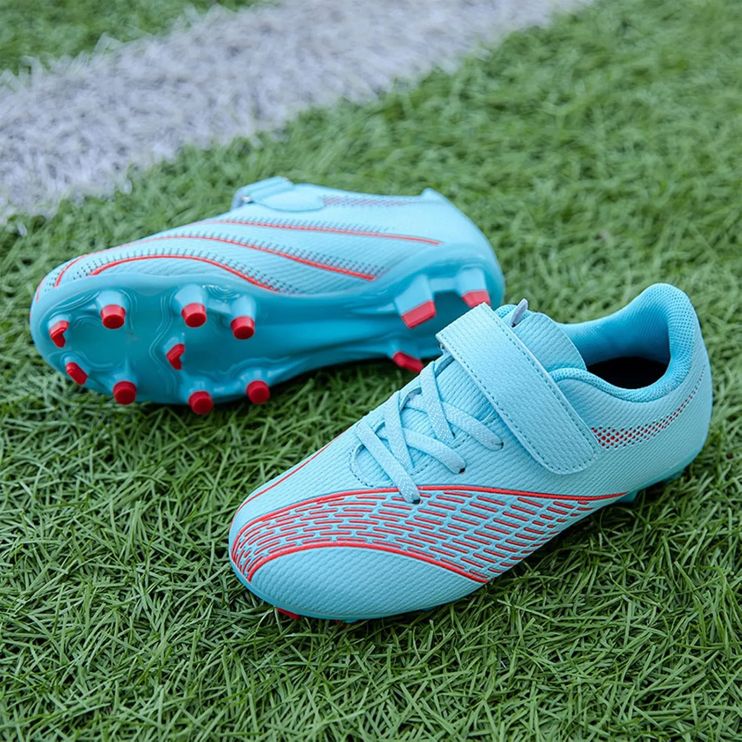 Soccer Shoes for Boys Girls Indoor Football Cleats Firm Ground Soccer Cleats Kids Turf Training Sneakers