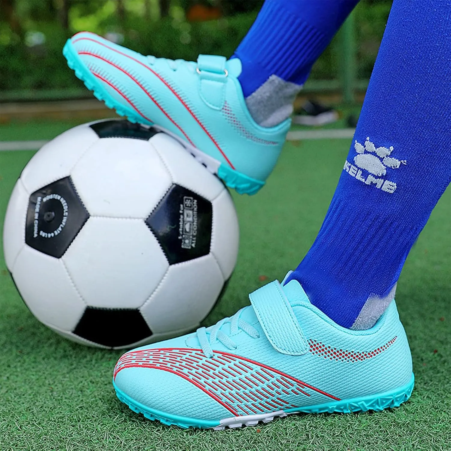 Soccer Shoes for Boys Girls Indoor Football Cleats Firm Ground Soccer Cleats Kids Turf Training Sneakers