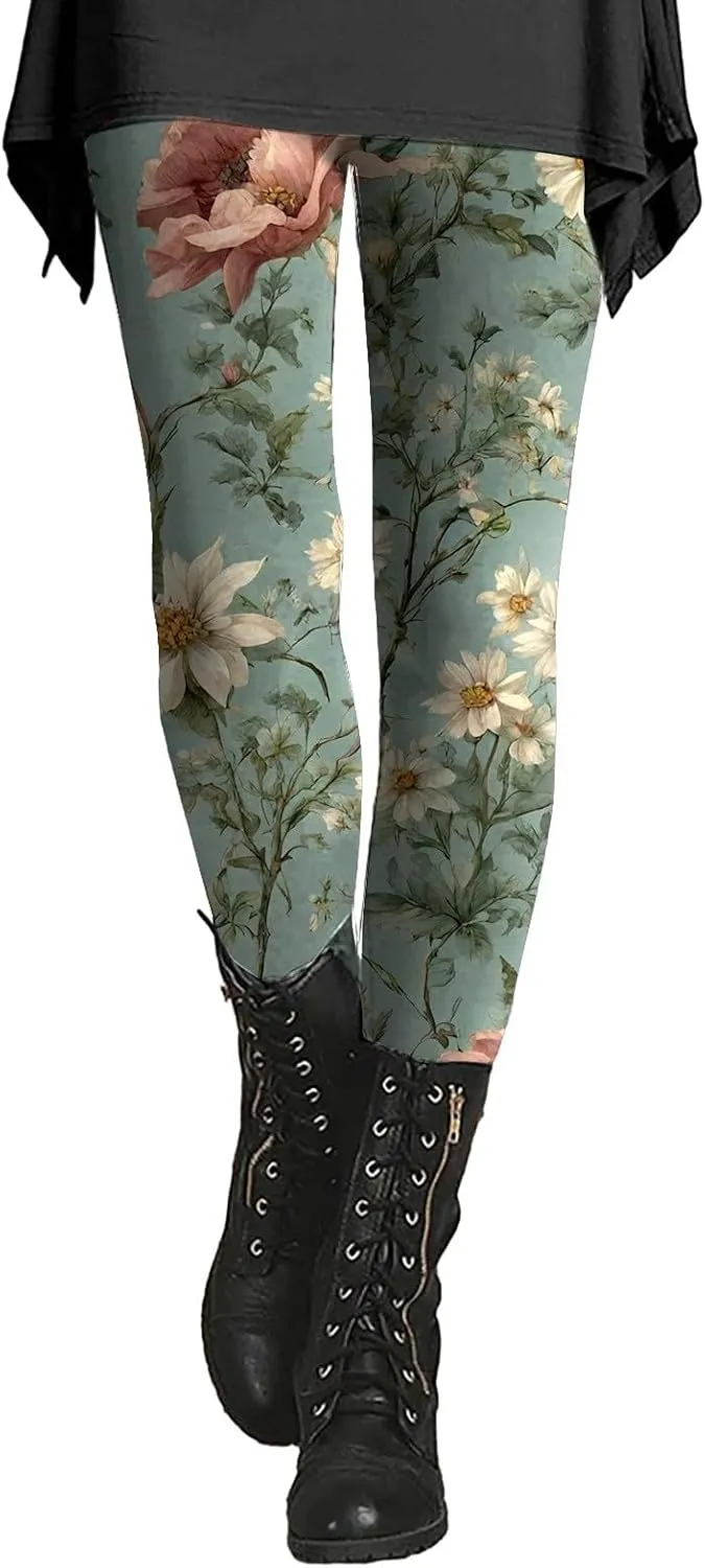 Soft Buttery Leggings for Women Plus Size Tummy Control Leggings Christmas Leggings Tummy Control