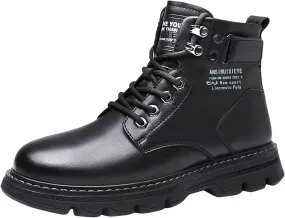 Sport Ankle Boots High Top Water Proof Round Toe Laced Up Casual Shoes Trendy and Versatile Vintage Leather British Stylish Winter Outdoor Warm Shoes