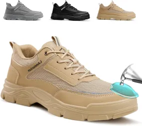 Steel Toe Shoes for Men Lightweight Work Shoes Comfortable Mens Work Boots Indestructible Safety Shoe for Men Industrial Construction Steel Toe Sneakers Soft Mens