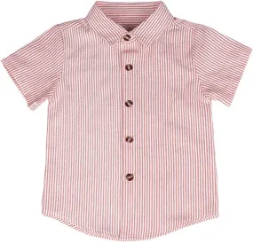 Striped Shirt for Girls, Kids Short Sleeve Lapel Tops Button Down T Shirts Back to School Preppy Blouses