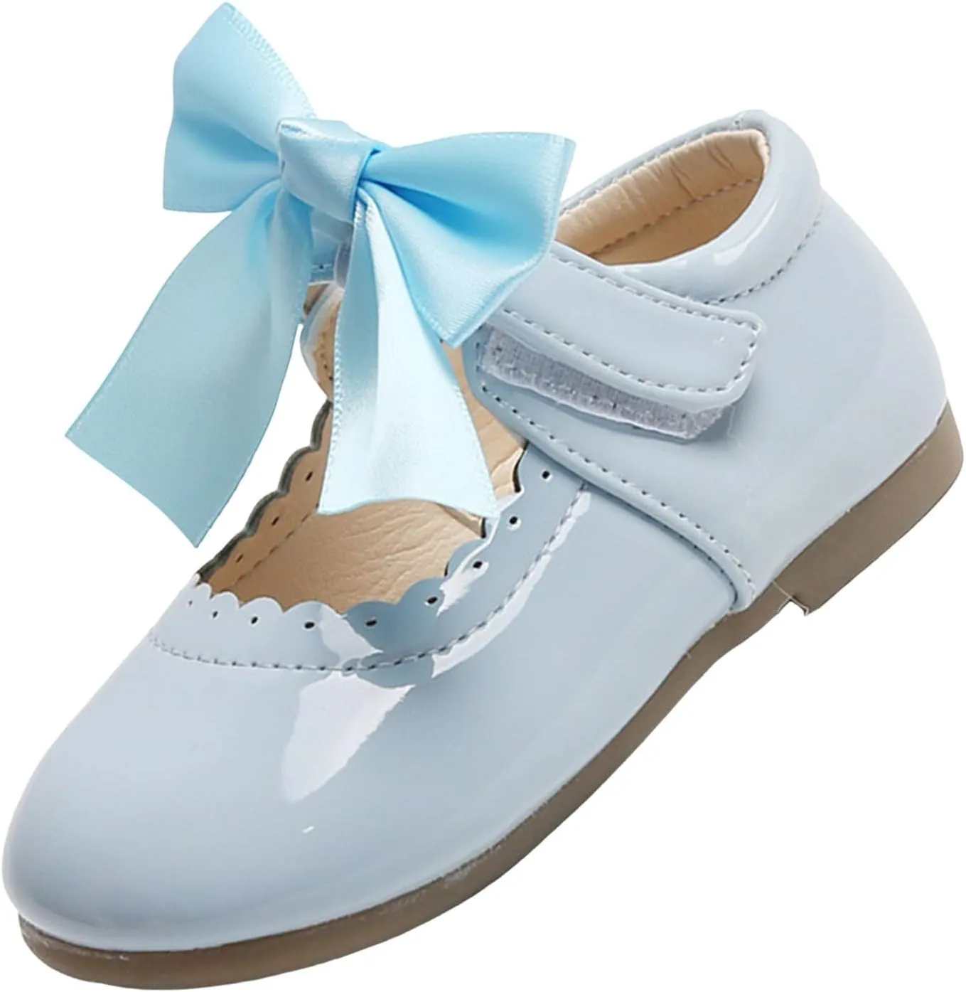 Summer and Girls Boots Cute Flat Solid Color Round Head Ribbon Bow Hook Loop Girl Toddler Summer Sandals for Girls