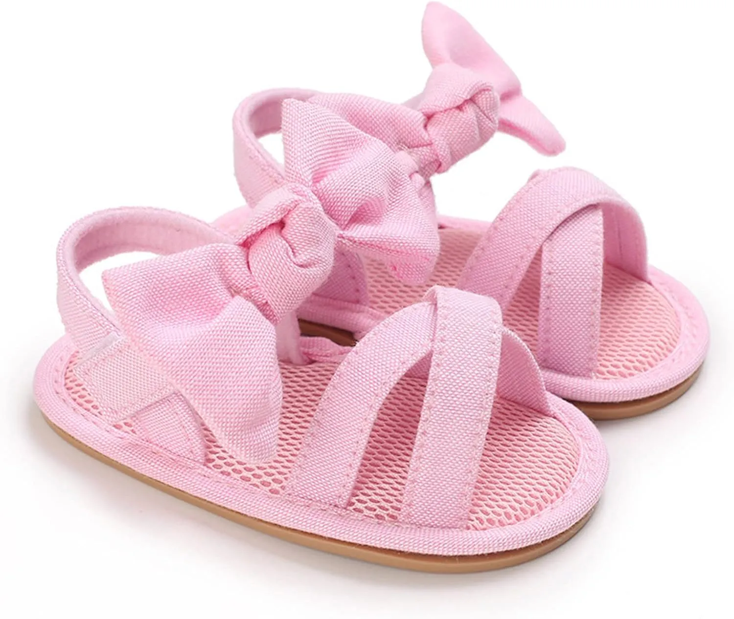Summer Children Baby Toddler Shoes Girls Sandals Flat Bottom Light Open Toe Solid Color Bow Back Black Ballet Shoes