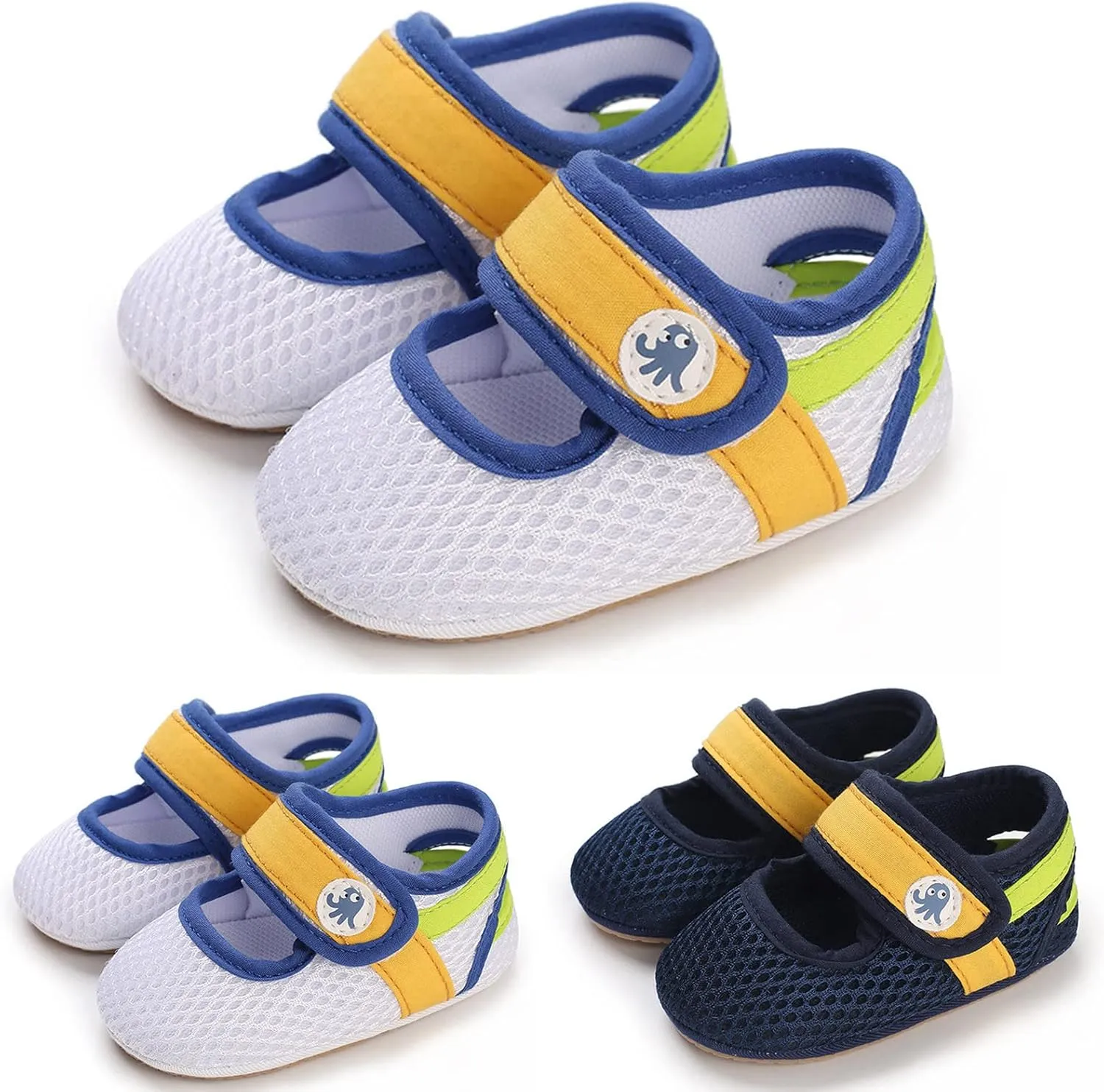 Summer Children Toddlers Boys and Girls Flat Floor Sports Mesh Breathable and Comfortable Hook Loop Boys Running Shoes