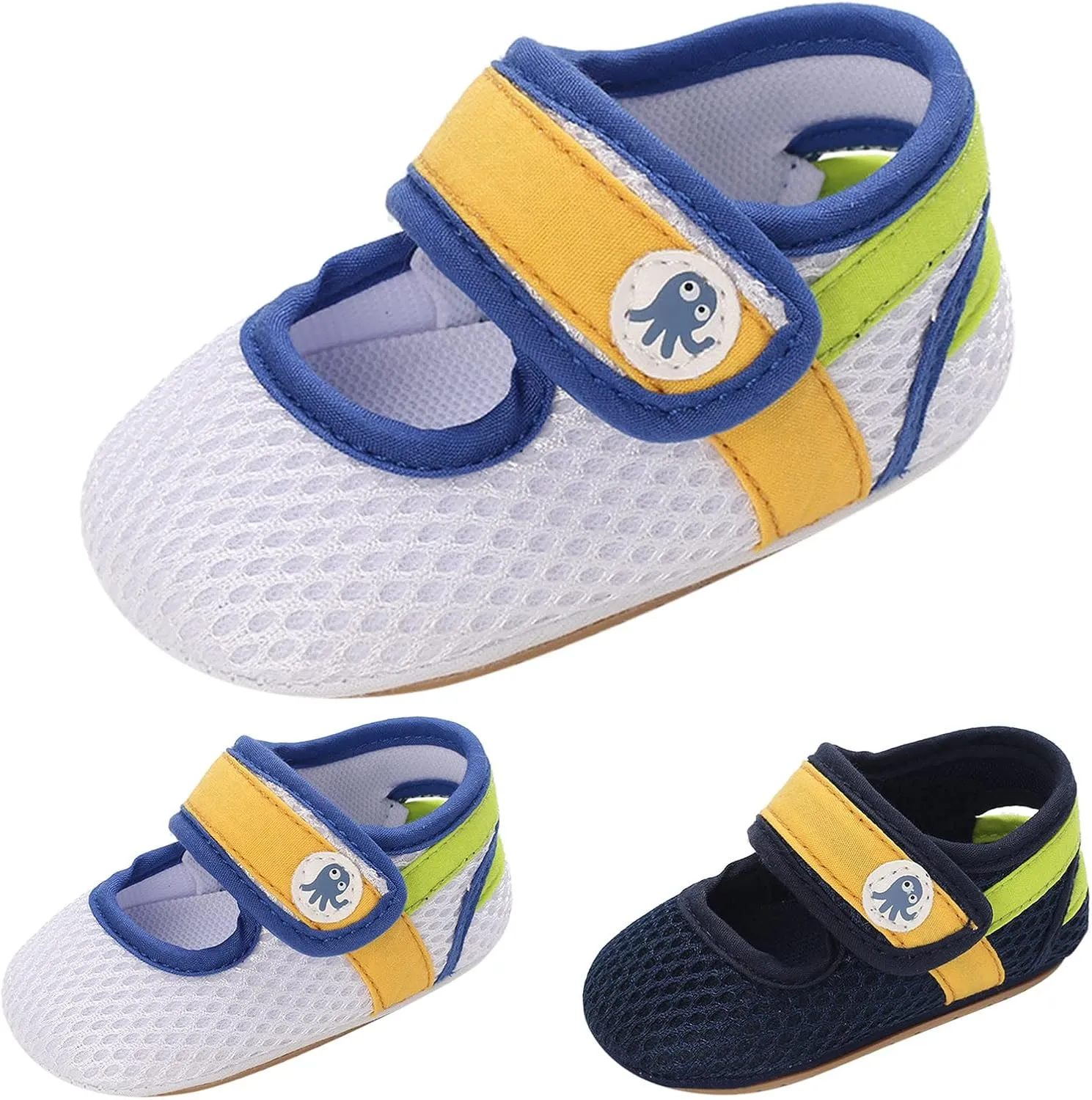 Summer Children Toddlers Boys and Girls Flat Floor Sports Mesh Breathable and Comfortable Hook Loop Boys Running Shoes