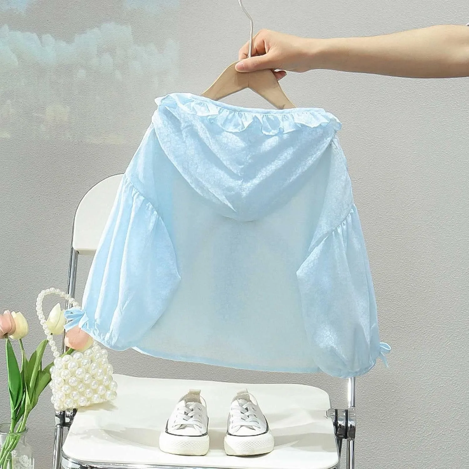 Summer Fashion Girls' Buckle Hooded Solid Color Versatile Clothing Teen Girl Jackets And Coats