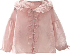 Summer Fashion Girls' Buckle Hooded Solid Color Versatile Clothing Teen Girl Jackets And Coats
