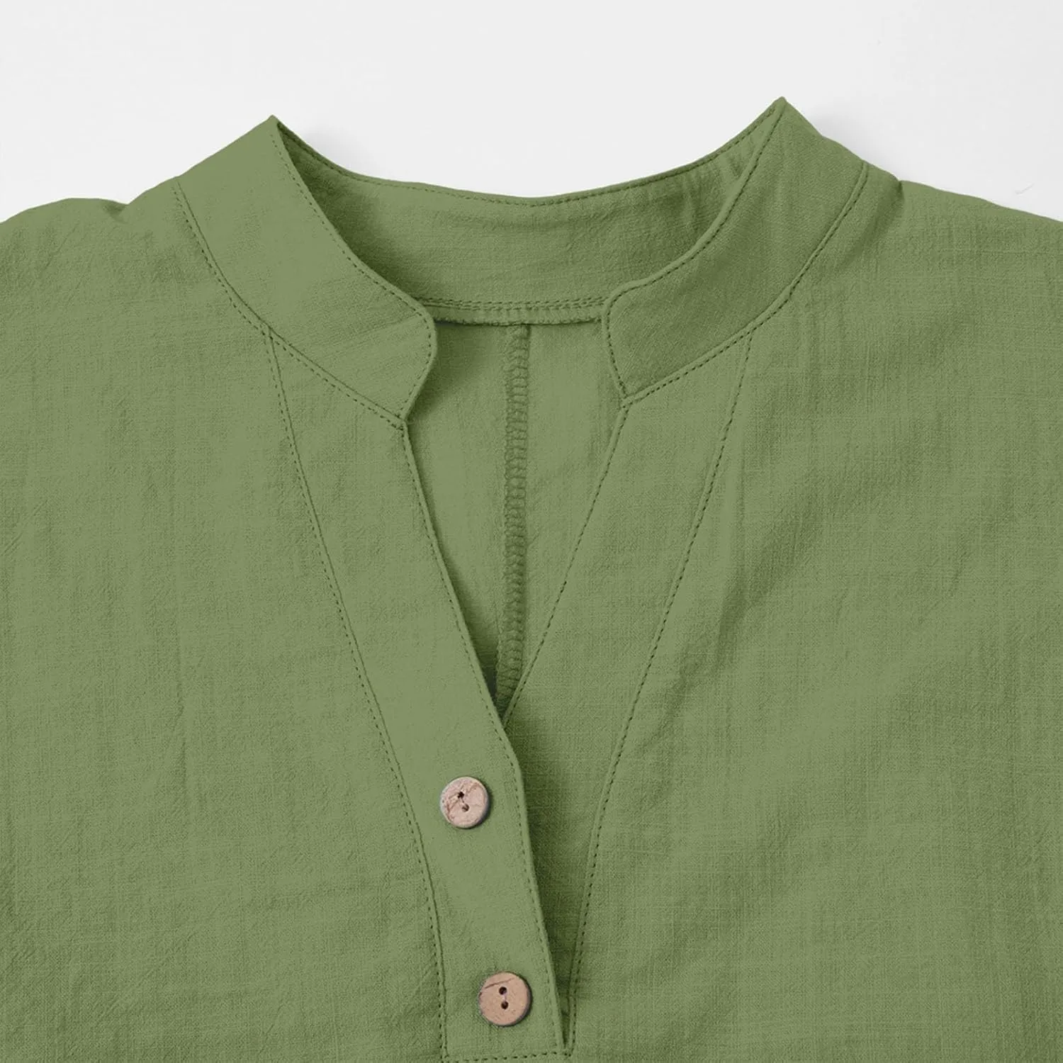 Summer Linen Shirts for Girls Tunic Blouses V Neck Buttons Kids Short Sleeve Tops Trendy Lightweight Plain Loose