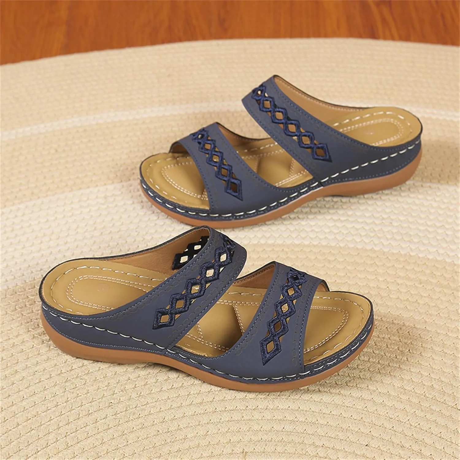 Summer Sandals for Womens Trendy Comfortable Wedge Shoes Casual Walking Shoe Slip On Orthopedic Sandals for Women for Womens