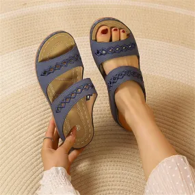 Summer Sandals for Womens Trendy Comfortable Wedge Shoes Casual Walking Shoe Slip On Orthopedic Sandals for Women for Womens
