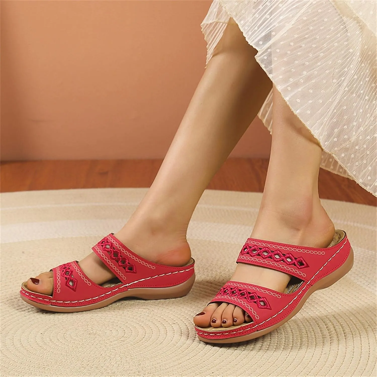 Summer Sandals for Womens Trendy Comfortable Wedge Shoes Casual Walking Shoe Slip On Orthopedic Sandals for Women for Womens