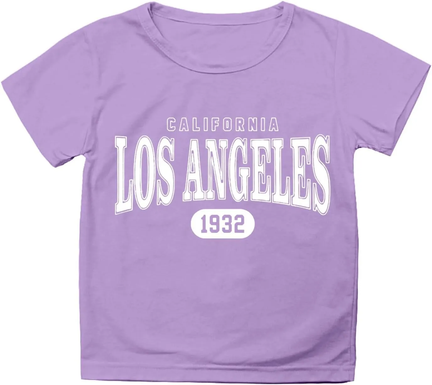 Summer Tees for Boys Girls Kids Short Sleeve Crewneck Shirts Outfits Fashion Los Angeles Shirts Tops 2-12 Years