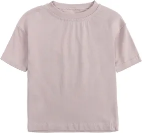 T-Shirts for Girls Crew Neck Short Sleeve T-Shirts Classic Summer Quick Dry Soft Drop Shoulder Tops