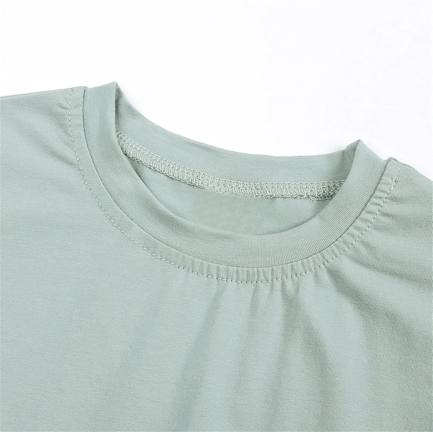 T-Shirts for Girls Crew Neck Short Sleeve T-Shirts Classic Summer Quick Dry Soft Drop Shoulder Tops