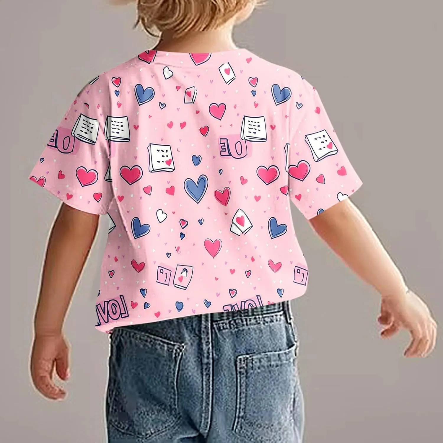 T Shirts for Kids Boys, Toddler Summer Short Sleeve Tops Cute Graphic Print Casual Shirts for Girls 18 Months-10 Years
