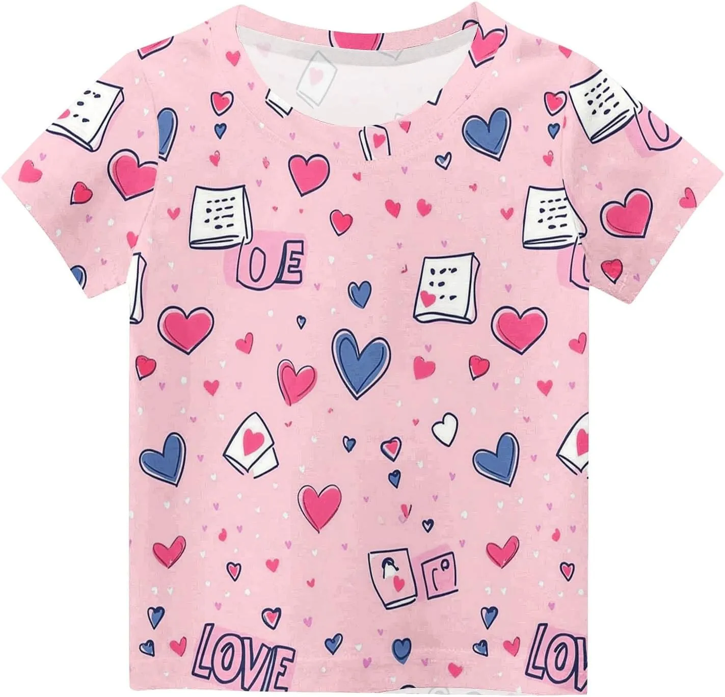 T Shirts for Kids Boys, Toddler Summer Short Sleeve Tops Cute Graphic Print Casual Shirts for Girls 18 Months-10 Years