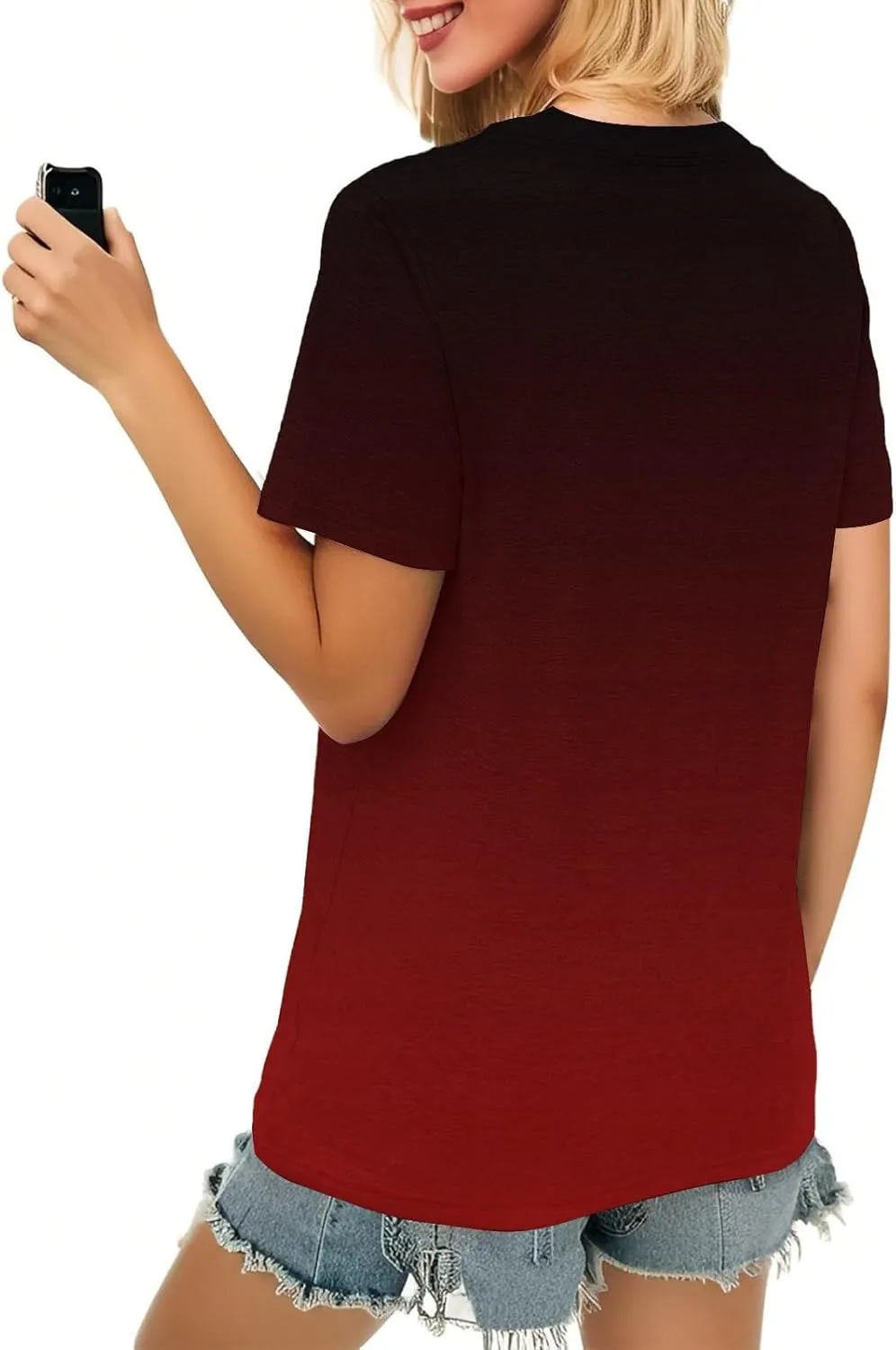 T Shirts Short Sleeve V Neck Tees Womens Fashion Tops 2025 Trendy Business Casual Summer Fashion Clothing Tops