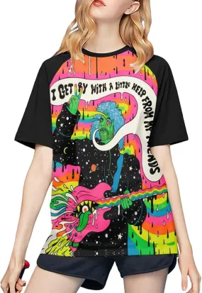 T-Shirts Womens Vintage Funny Graphic Tee Tshirt Casual Short Sleeve Tops