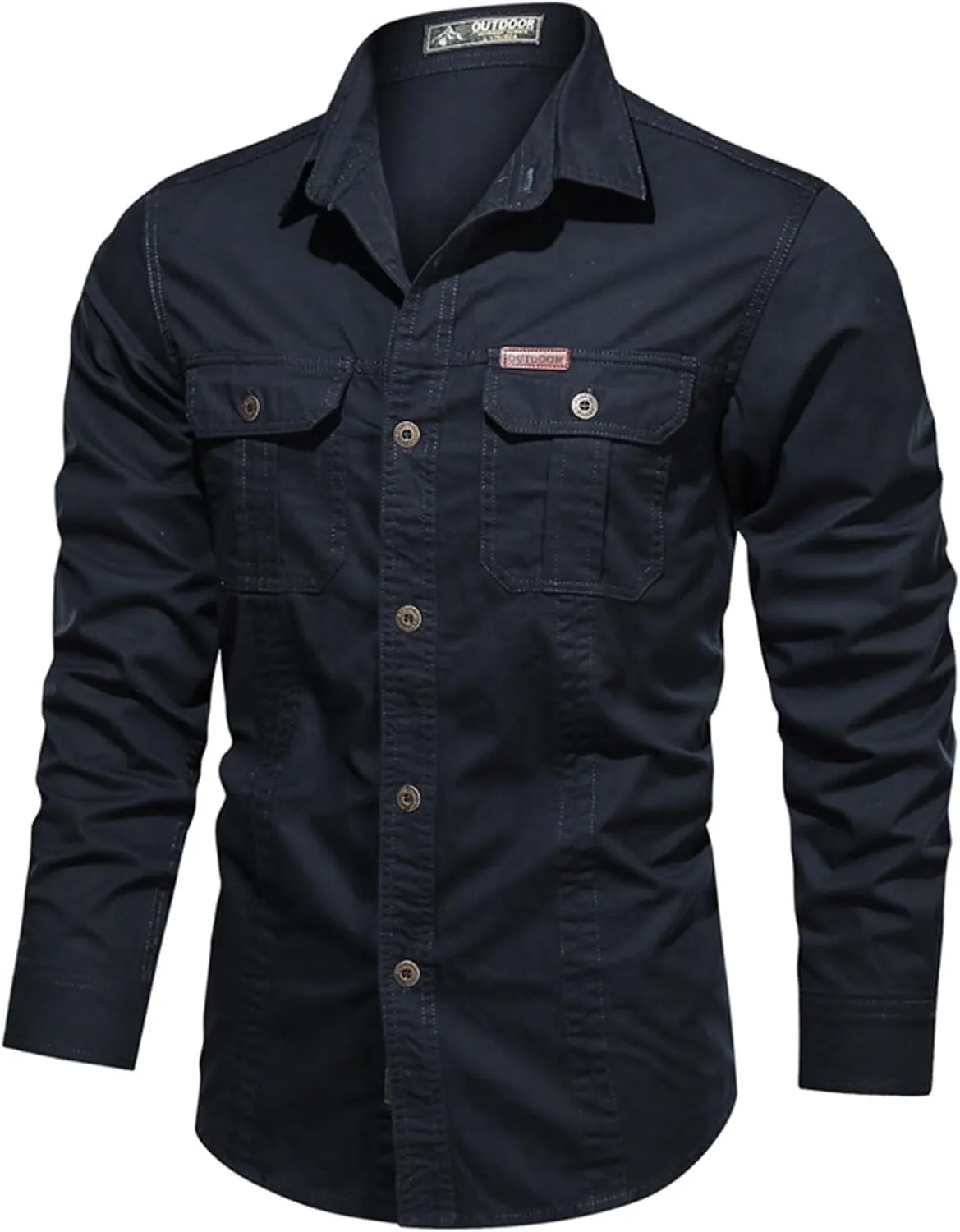Tactical Shirts for Men Long Sleeve Cargo Shirt Button Down Lightweight Cardigan Trendy Casual Blouses Cozy Shirts