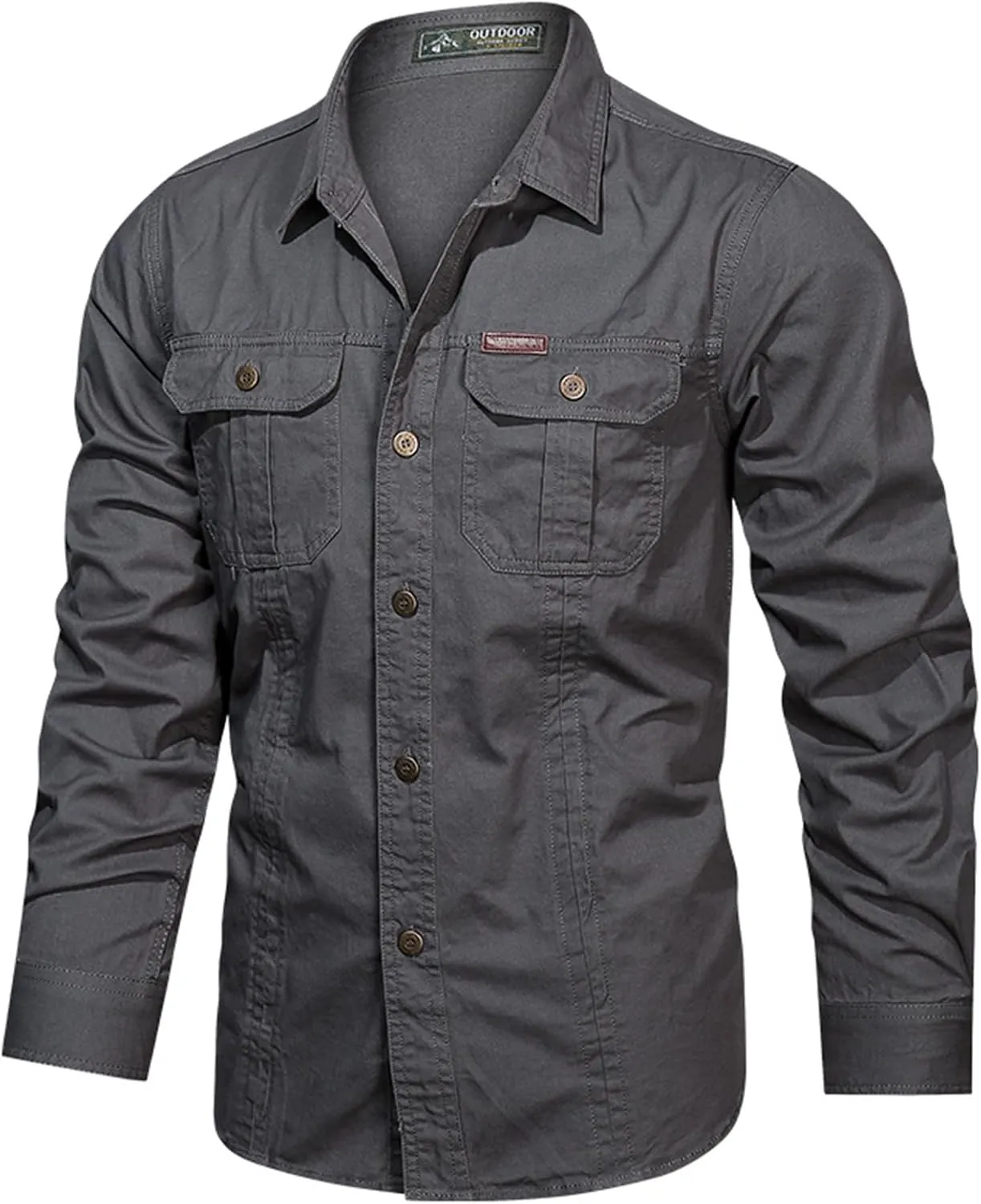 Tactical Shirts for Men Long Sleeve Cargo Shirt Button Down Lightweight Cardigan Trendy Casual Blouses Cozy Shirts