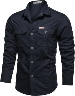 Tactical Shirts for Men Long Sleeve Cargo Shirt Button Down Lightweight Cardigan Trendy Casual Blouses Cozy Shirts