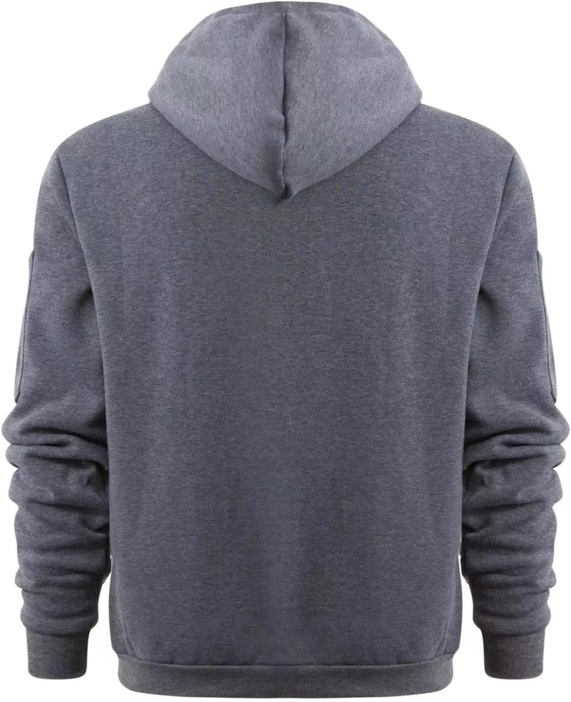 Tactical Zip Up Jacket Men Drawstring Hooded Jacket with Pockets Trendy Casual Long Sleeve Fleece Hoodies