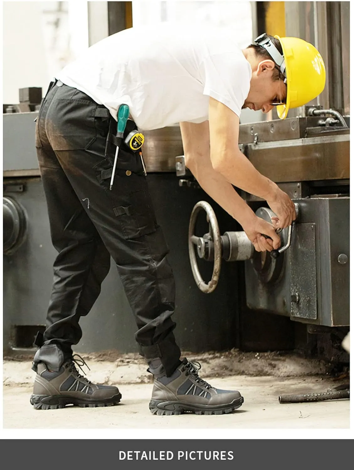 Tanleewa Mens Steel Toe Shoes Breathable Nonslip Work Sneakers Construction Industrial Safety Shoes Anti-Pierce Work Boots