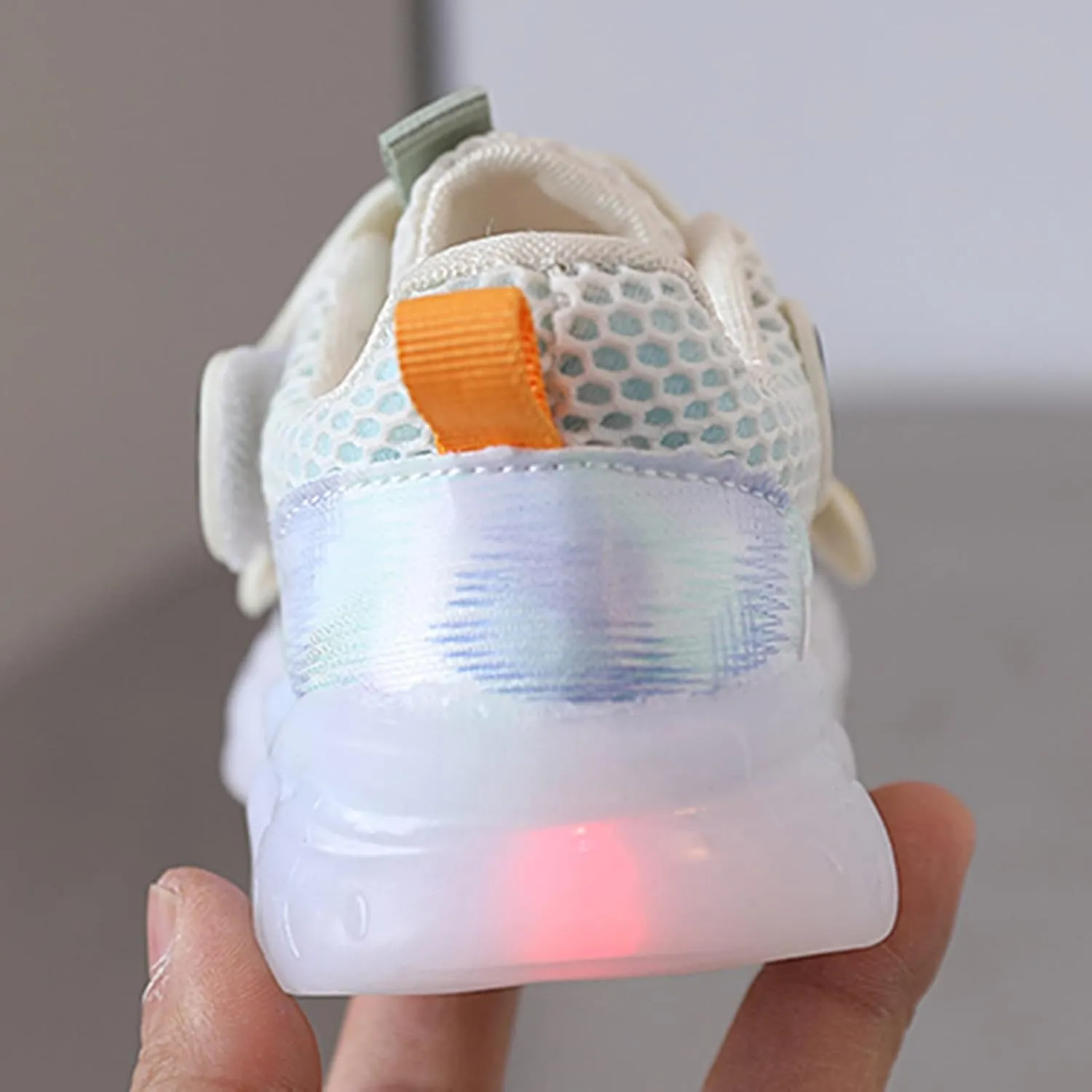 Toddler Baby Boys Girls LED Light Sneakers Walking Shoes Kids Knit Stripe Mesh Luminous Sport Running Shoes