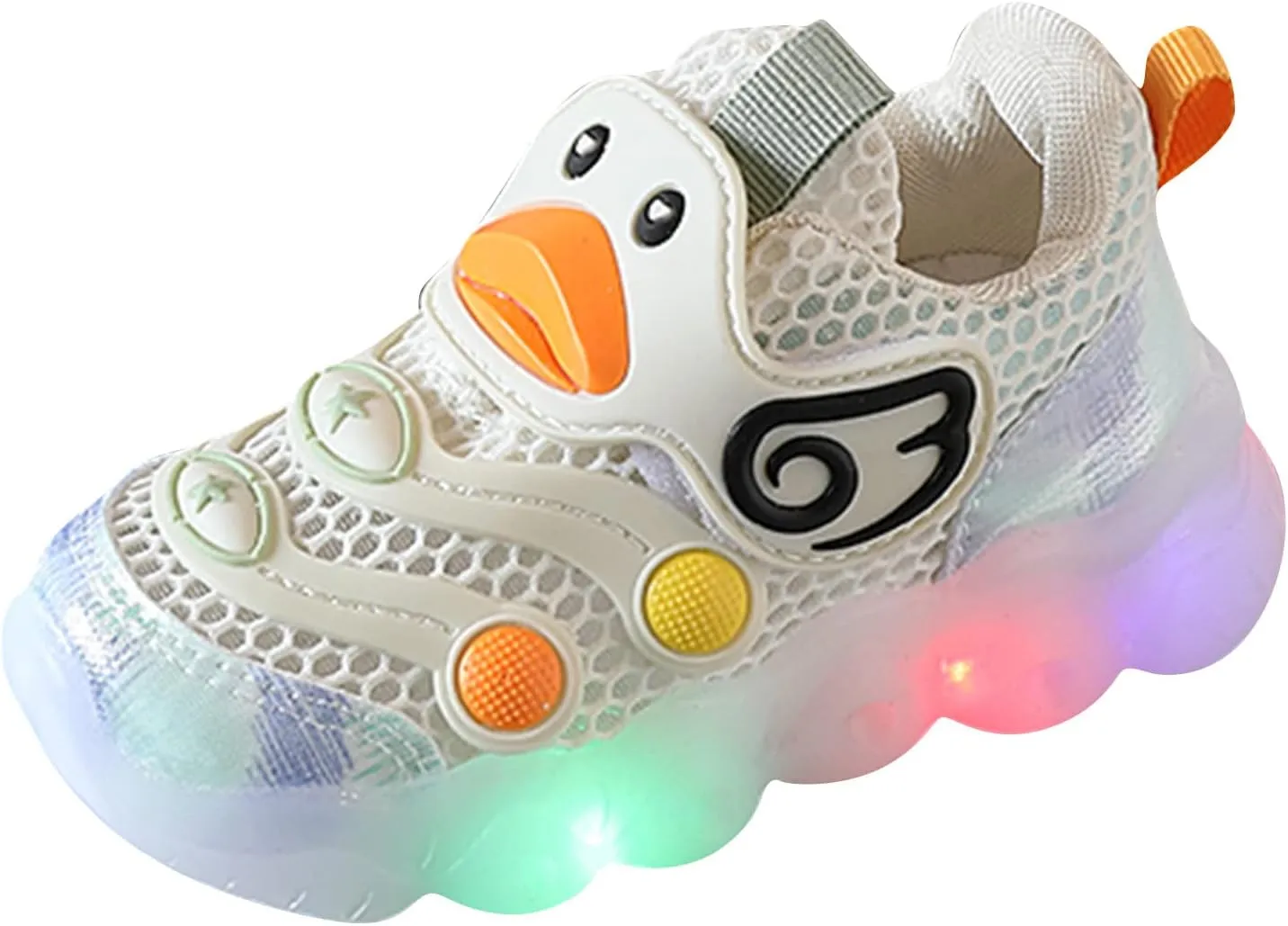Toddler Baby Boys Girls LED Light Sneakers Walking Shoes Kids Knit Stripe Mesh Luminous Sport Running Shoes