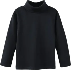 Toddler Baby Girl Basic Solid Turtleneck T Shirt Top Long Sleeve Soft Cotton Clothes for Baby Girl