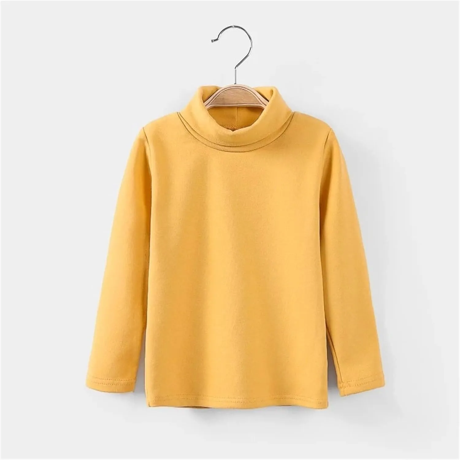 Toddler Baby Girl Basic Solid Turtleneck T Shirt Top Long Sleeve Soft Cotton Clothes for Baby Girl