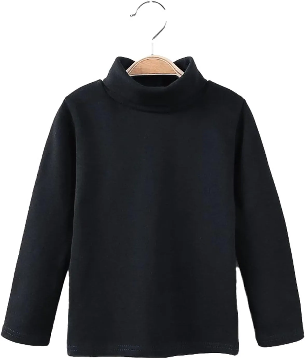 Toddler Baby Girl Basic Solid Turtleneck T Shirt Top Long Sleeve Soft Cotton Clothes for Baby Girl
