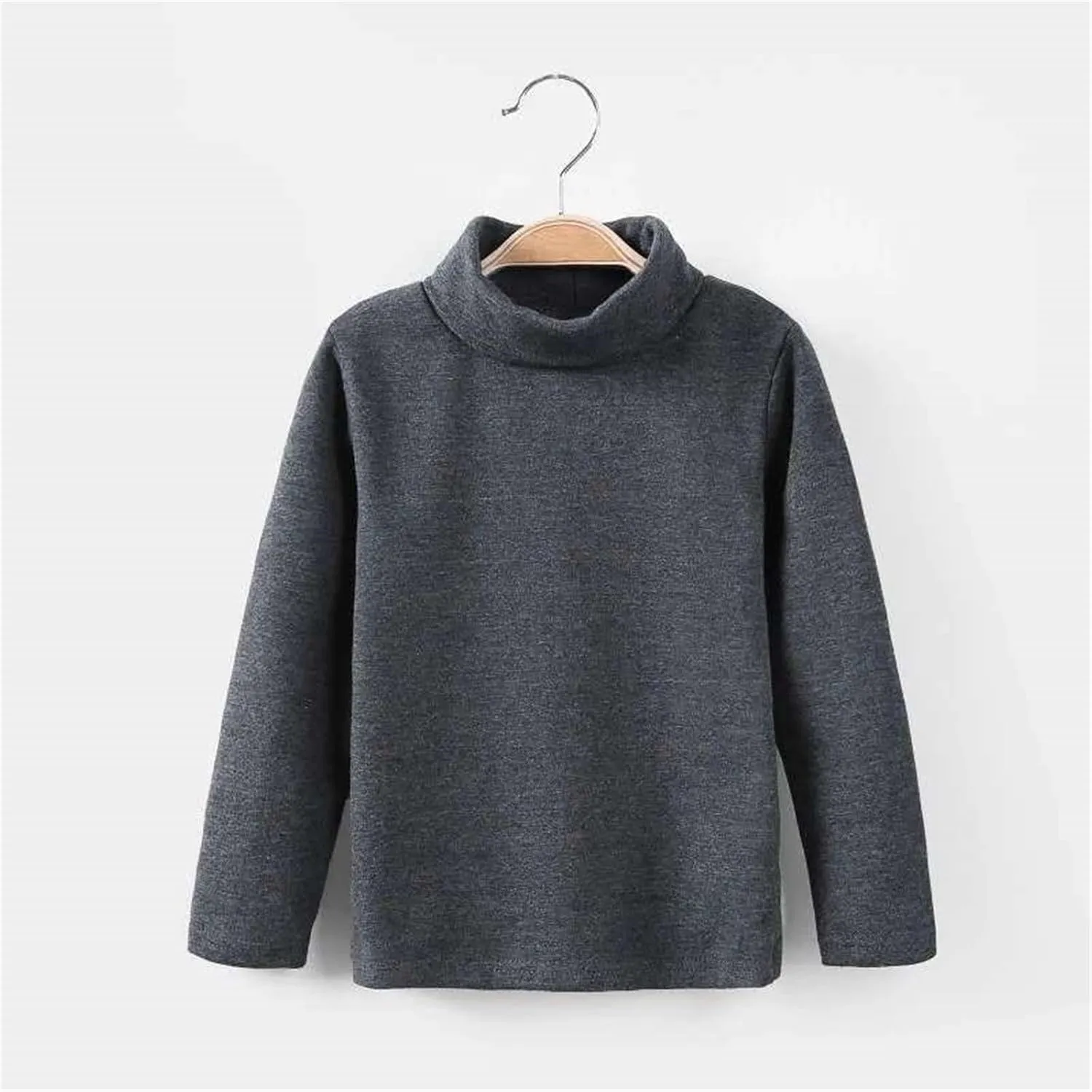 Toddler Baby Girl Basic Solid Turtleneck T Shirt Top Long Sleeve Soft Cotton Clothes for Baby Girl